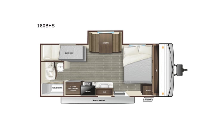 Representative floor plan provided by a trusted RVshare partner.