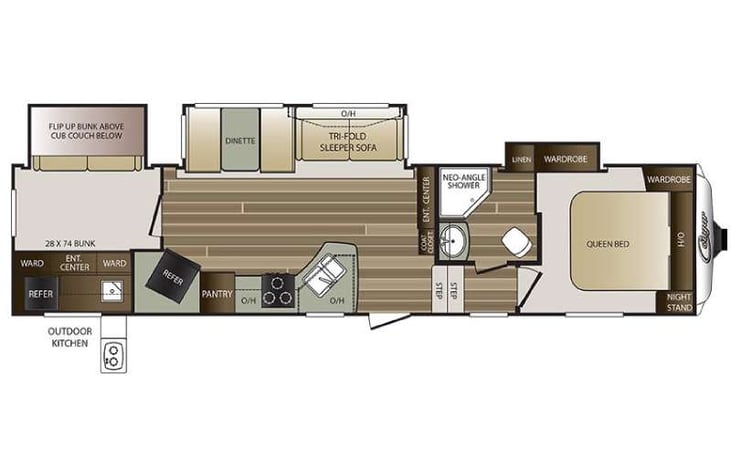 Representative floor plan provided by a trusted RVshare partner.