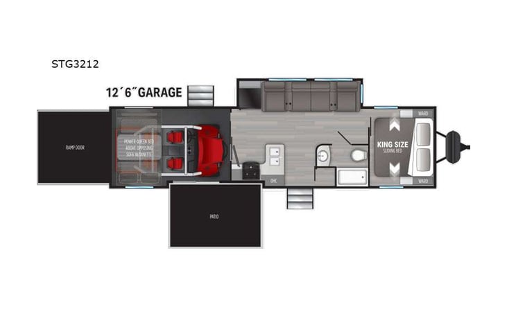 Representative floor plan provided by a trusted RVshare partner.