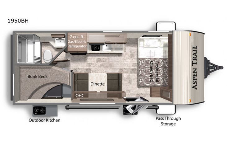Representative floor plan provided by a trusted RVshare partner.