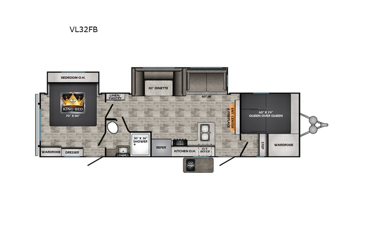 Representative floor plan provided by a trusted RVshare partner.