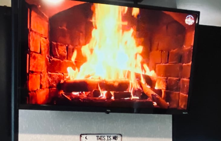 32" TCL smart TV with ROKU remote.