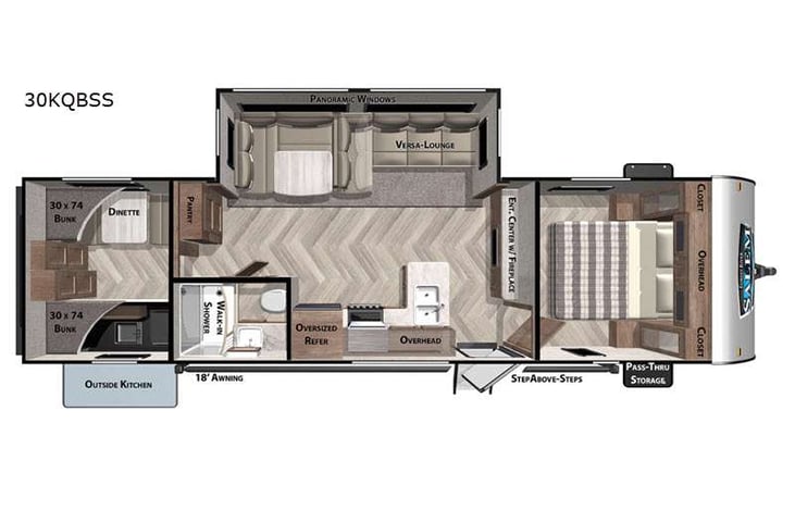 Representative floor plan provided by a trusted RVshare partner.