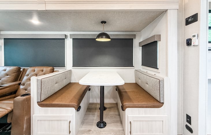 Comfortable dinette seating area.