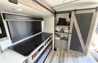 The ⁠Keystone Outback 340BH luxury travel trailer