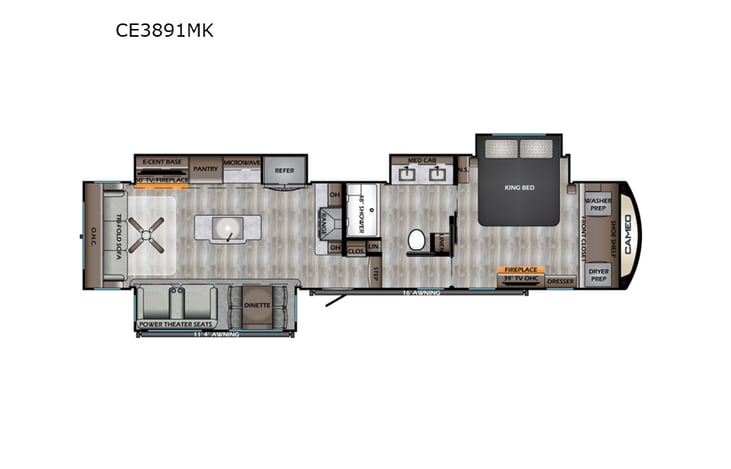 Representative floor plan provided by a trusted RVshare partner.