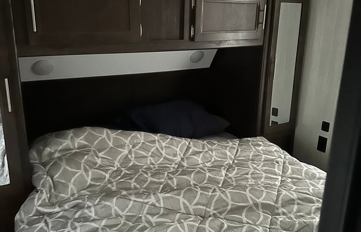 Master with closet space, under bed storage and queen foam mattress.