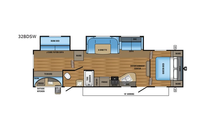 Representative floor plan provided by a trusted RVshare partner.