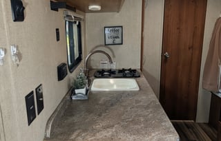 Tow-Friendly, Lightweight trailer with bunks!