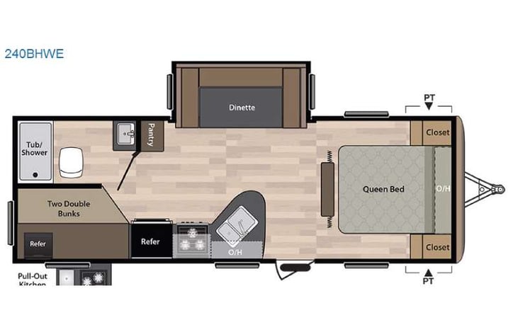 Representative floor plan provided by a trusted RVshare partner.