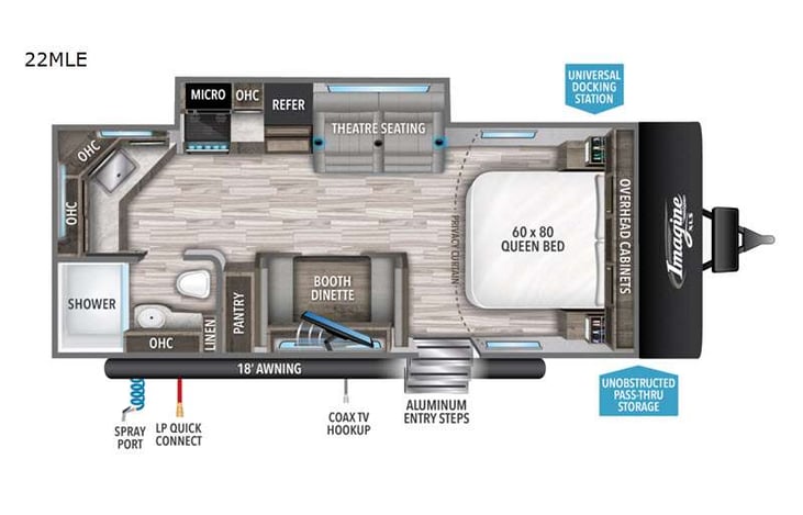Representative floor plan provided by a trusted RVshare partner.