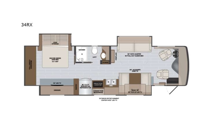 Representative floor plan provided by a trusted RVshare partner.