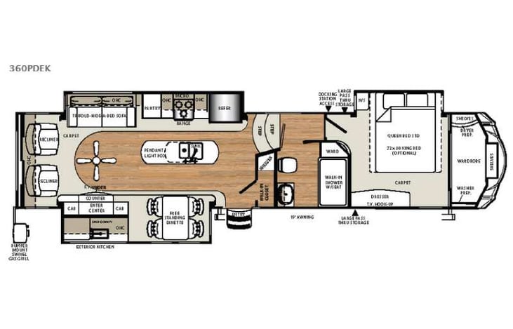 Representative floor plan provided by a trusted RVshare partner.