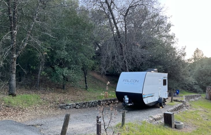 The Falcon at campsite