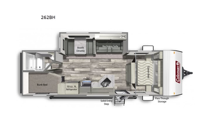 Representative floor plan provided by a trusted RVshare partner.