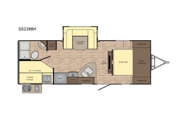 Representative floor plan provided by a trusted RVshare partner.
