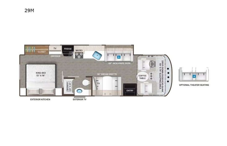 Representative floor plan provided by a trusted RVshare partner.