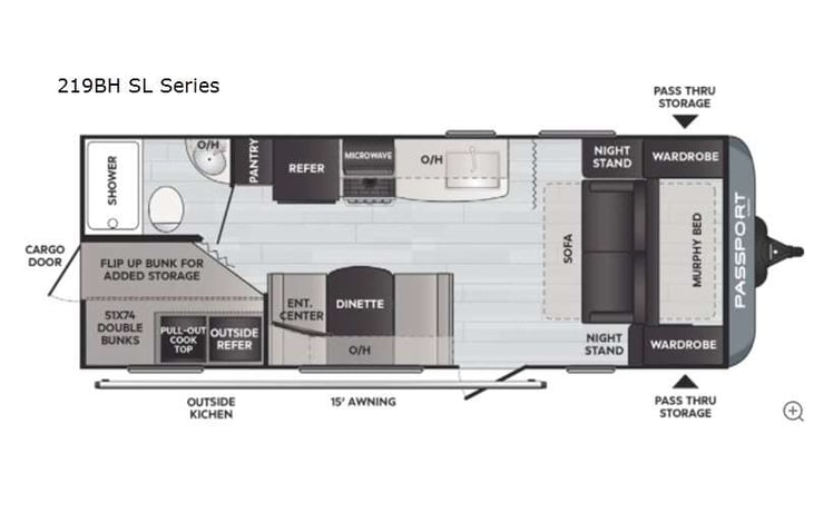 Representative floor plan provided by a trusted RVshare partner.