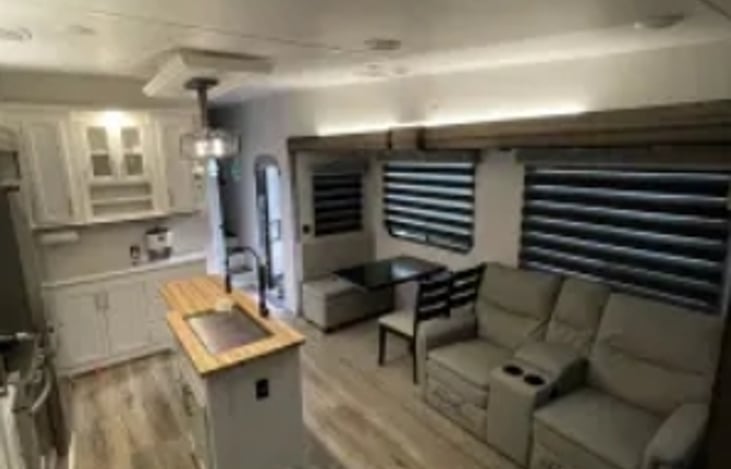 kitchen, dinning room and living space