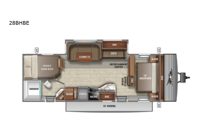 Representative floor plan provided by a trusted RVshare partner.