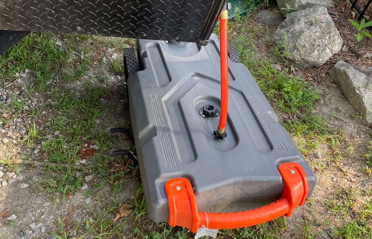 Honey wagon for sites without sewage hookup.