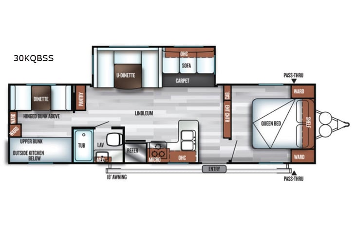 Representative floor plan provided by a trusted RVshare partner.