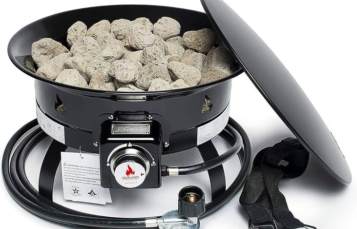 Who cares about a fire ban? Don’t miss out on campfire stories and s'mores on your trip when you add on this portable propane fire pit.