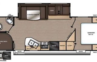 2021 Catalina Legacy Edition Floorplan: 263BHSCK