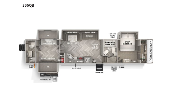 Representative floor plan provided by a trusted RVshare partner.