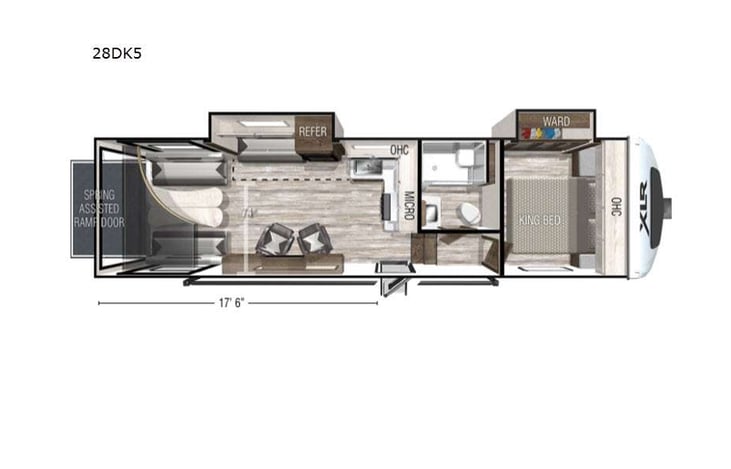 Representative floor plan provided by a trusted RVshare partner.