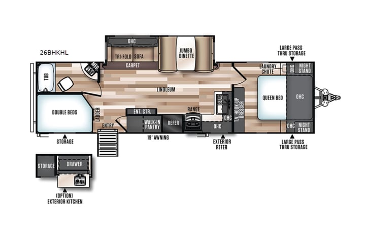 Representative floor plan provided by a trusted RVshare partner.