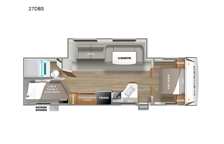 Representative floor plan provided by a trusted RVshare partner.