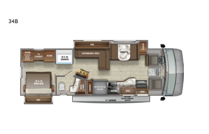 Representative floor plan provided by a trusted RVshare partner.