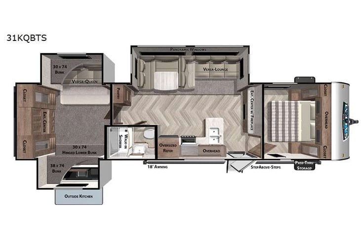 Representative floor plan provided by a trusted RVshare partner.