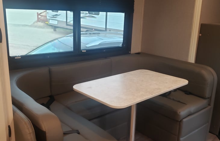 Dinette converts to a bed.