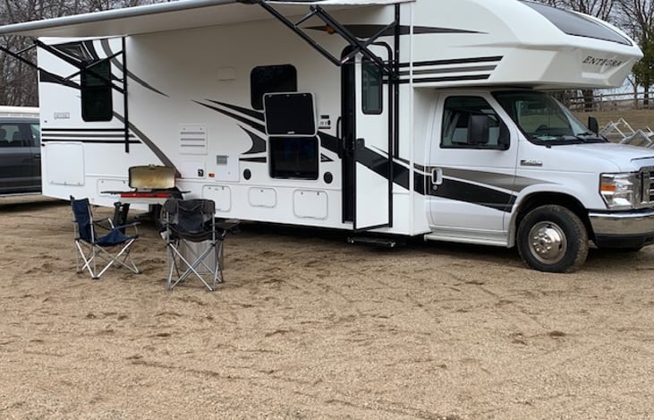 With the fully self contained Odyssey you can go anywhere and enjoy the outdoors. 
The Exterior Awning, TV, Grill, Chairs and Campfire Ring make it a great experience.
You deserve a beach somewhere!