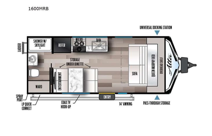 Representative floor plan provided by a trusted RVshare partner.