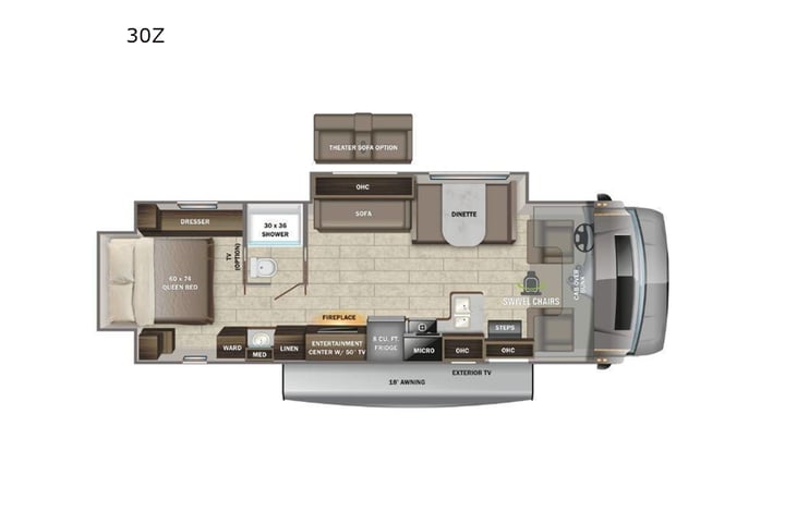 Representative floor plan provided by a trusted RVshare partner.