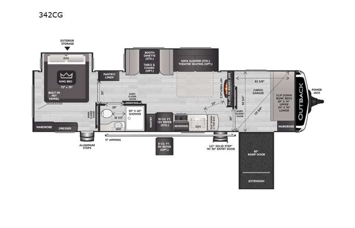 Representative floor plan provided by a trusted RVshare partner.