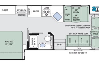 NO BURNINGMAN - NO DRIVING. GLAMPING AT ITS BEST! LUXURIOUS 2018 THOR A.C.E. MOTOR COACH W/ 2 BATHS, OUTDOOR TV, SLEEPS 8!