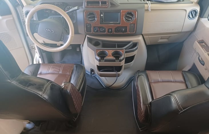 Very comfortable seating with arm rest and lots of storage.