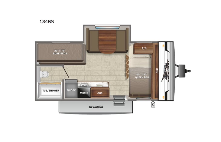 Representative floor plan provided by a trusted RVshare partner.