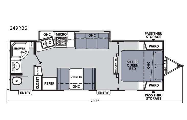 Representative floor plan provided by a trusted RVshare partner.