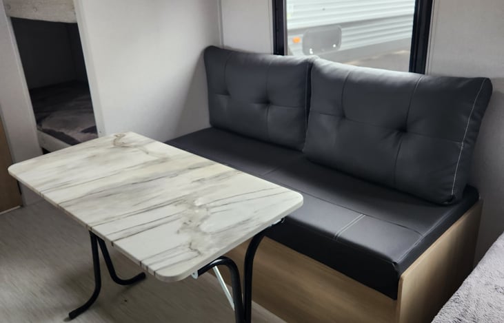 SOFA AND FOLDABLE TABLE FOR DINING