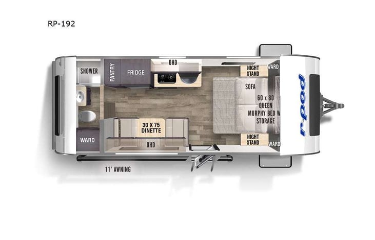 Representative floor plan provided by a trusted RVshare partner.