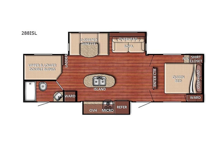 Representative floor plan provided by a trusted RVshare partner.