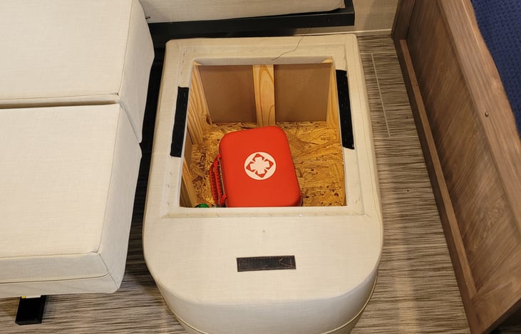 Storage under cushions