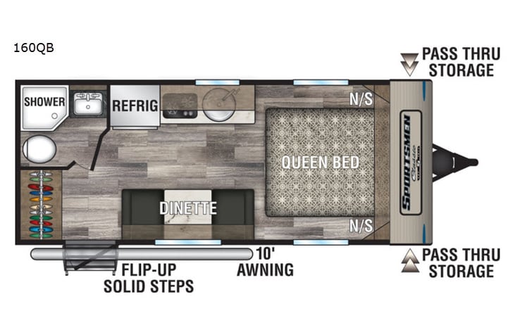 Representative floor plan provided by a trusted RVshare partner.