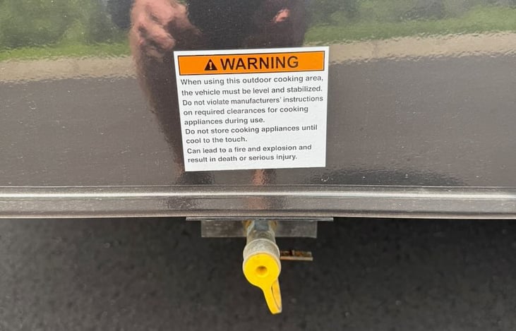 Exterior gas line for small LP Gas grill