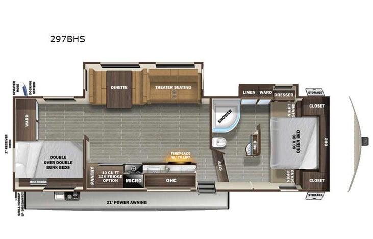 Representative floor plan provided by a trusted RVshare partner.